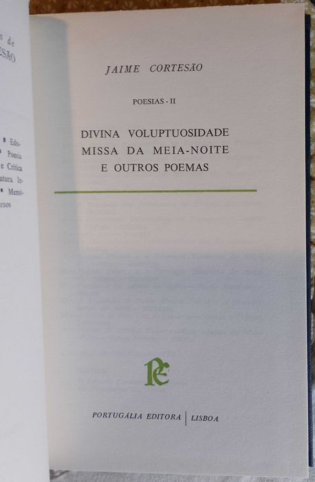 Poesias - volume II, Jaime Cortesão