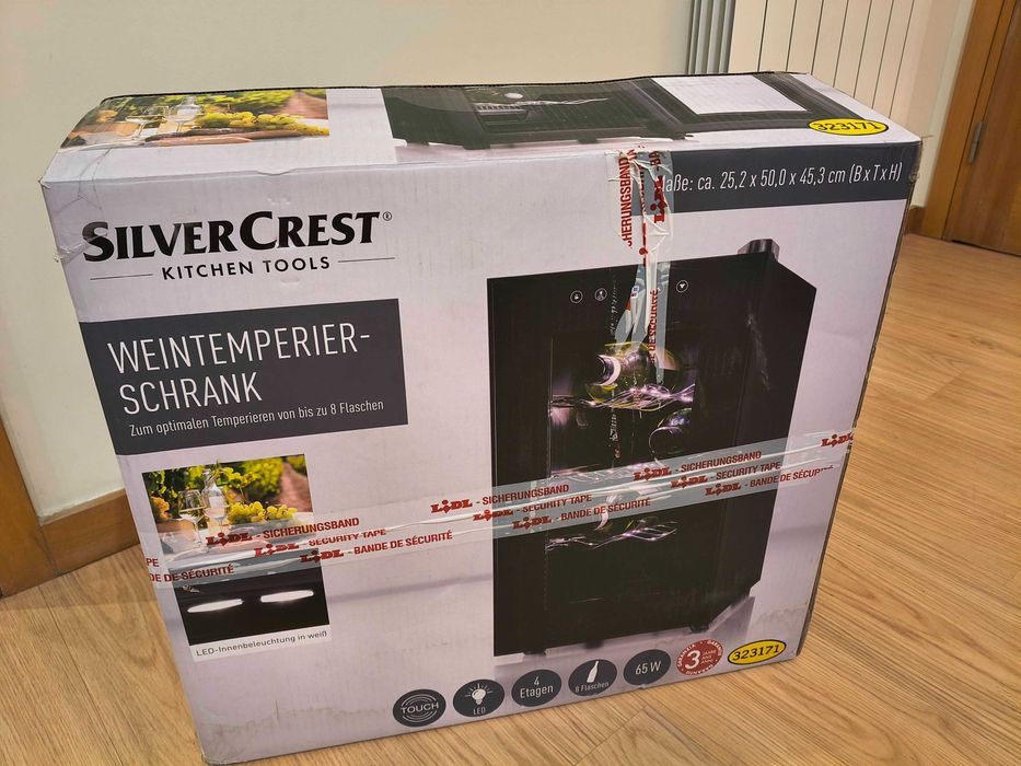Adega / Cave de Vinhos SilverCrest SWTS 65 A1 – 8 Garrafas, Termostato Digital, Excelente Estado