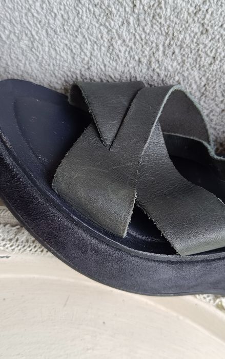 Sandały Kork-Ease Brazylia 25,6 cm 39 koturn kolor grafitowy skóra