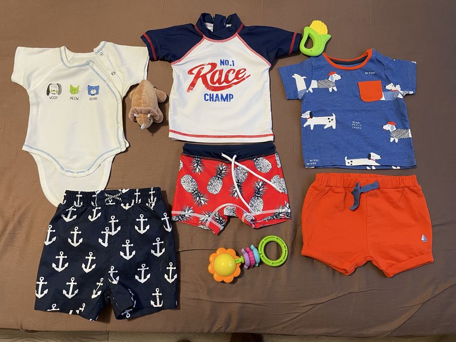 Літні, пляжні дитячі речі 56-62 розмір. 0-4 місяці. Брендові.