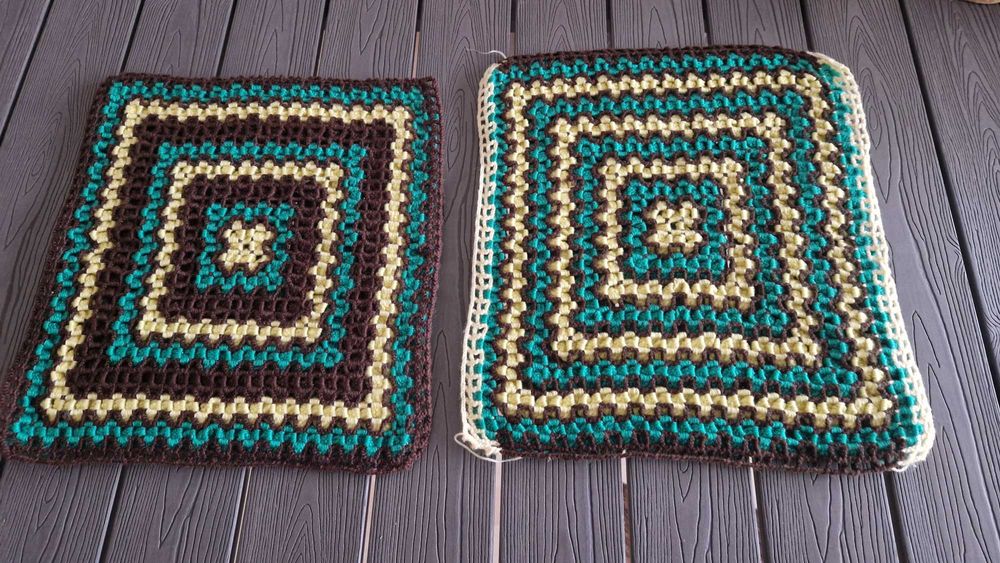 2 Frentes de capa almofada artesanal tricotada à mão - Tricot