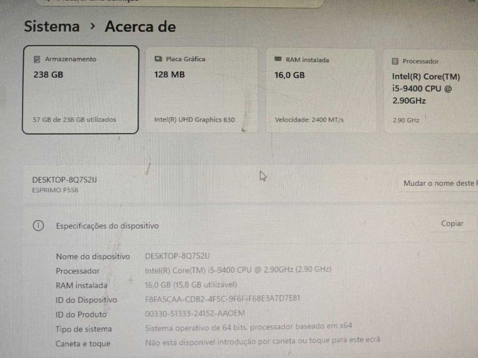 Fujitsu Esprimo P558 | Intel Core i5-9400 | 16GB RAM | SSD | Windows 11