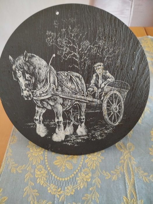 Настінна  вінтажна картина на сланці.