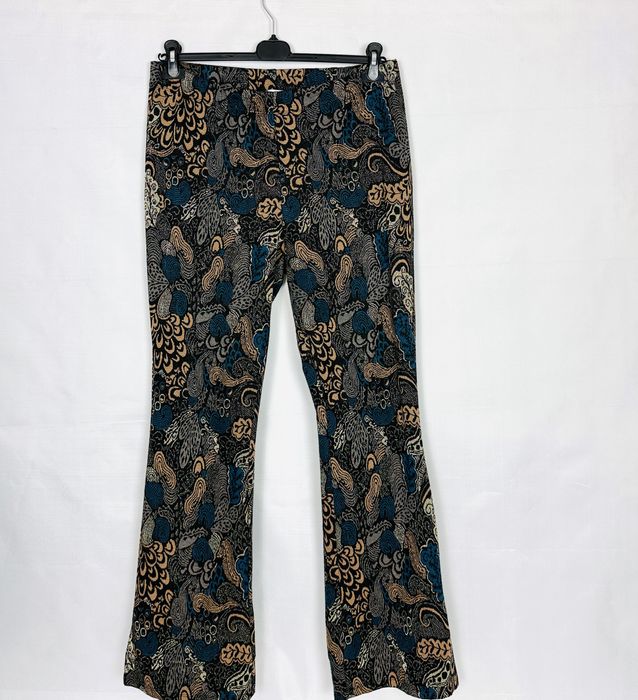 Czarno-kobaltowe spodnie w paisley XXL 44