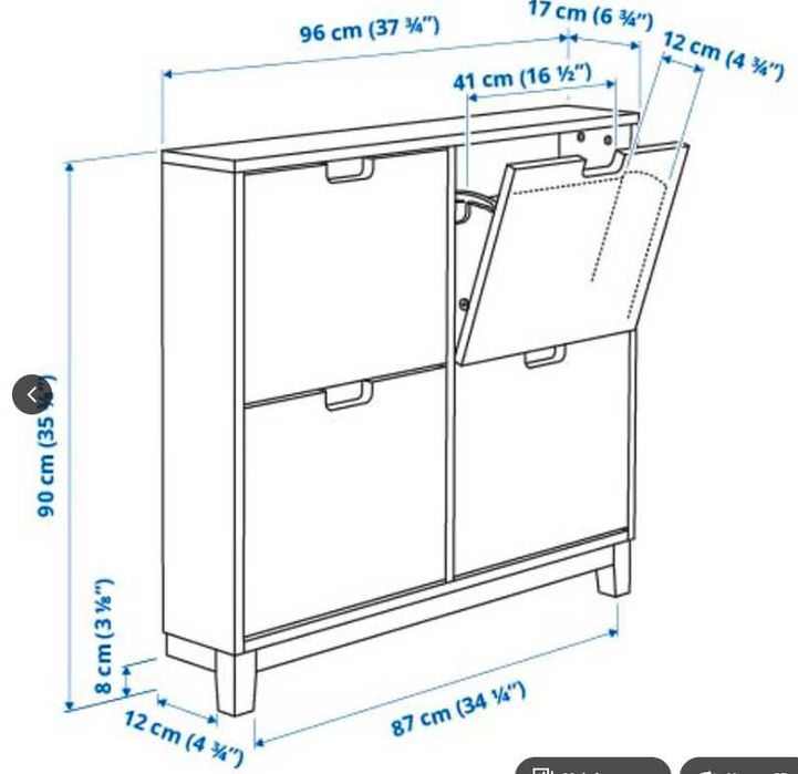 Sapateira IKEA STÄLL 4 compartimentos branca