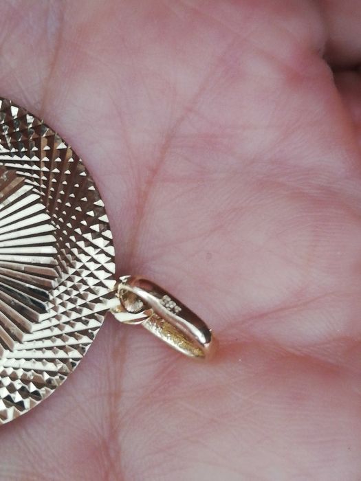 WŁOSKA bajka złoty wielki wisior dwustronny cięty laserem
