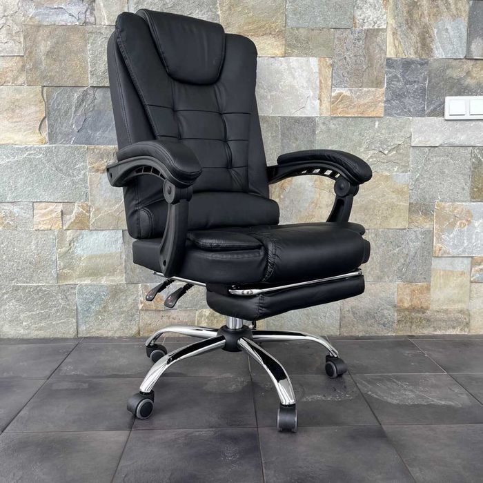 Офісне крісло з підставкою для ніг BOSS НОВЕ |комп’ютерне , екошкіра