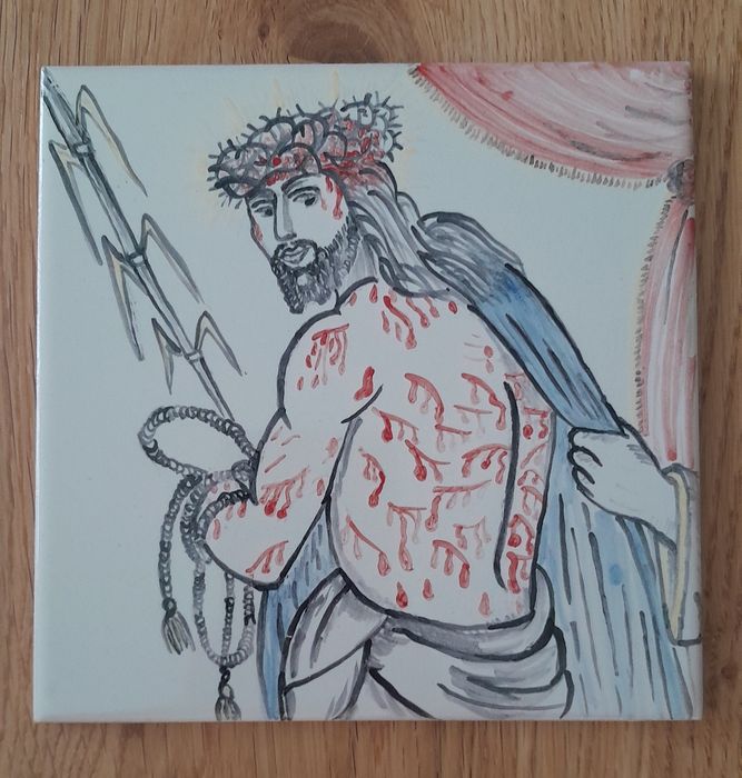 Azulejo com o Senhor da Cana Verde