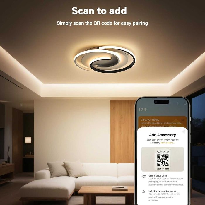 BAYHT Lampa sufitowa LED z pilotem