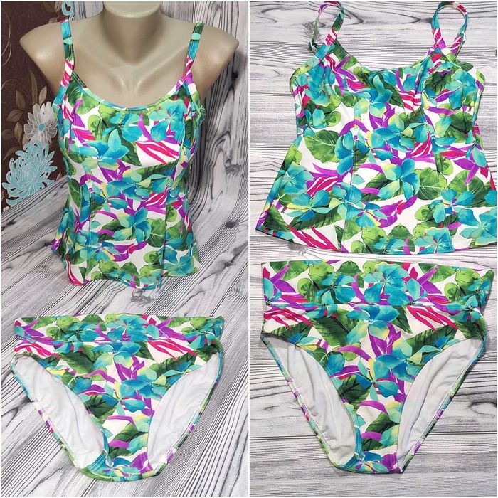 Купальник з кісточками танкіні+високі трусики New Look р.46-48 бюст С