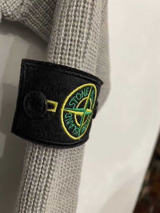 Кофта Stone Island Grey + патч Новий светр Халф зіп