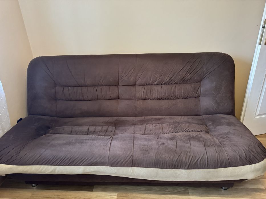 Wersalka rozkladana - beżowo czekoladowa