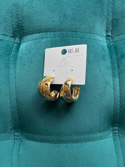 Біжутерія. Сережки Old money подвійне кільце. Нові.