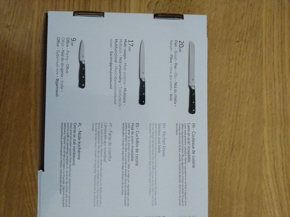 Conjunto de 3 facas em aço inoxidável novas