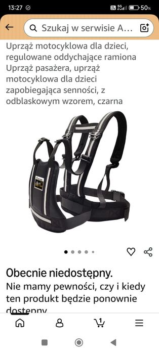 Szelki uprząż dla dziecka na motor skuter