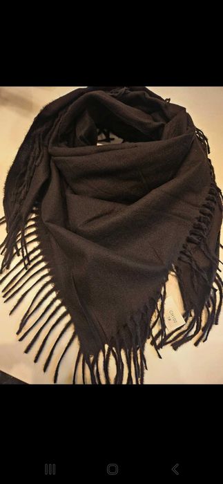 Ciepła czarna chusta 100cmx100cm 50%bawełny, 50%viscozy