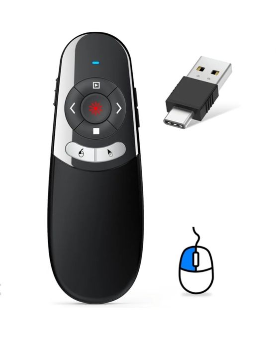 Prezenter USB C mysz powietrzna 2 w 1 bezprzewodowy pilot