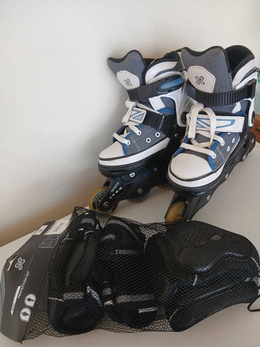 Patins em Linha e Protecoes