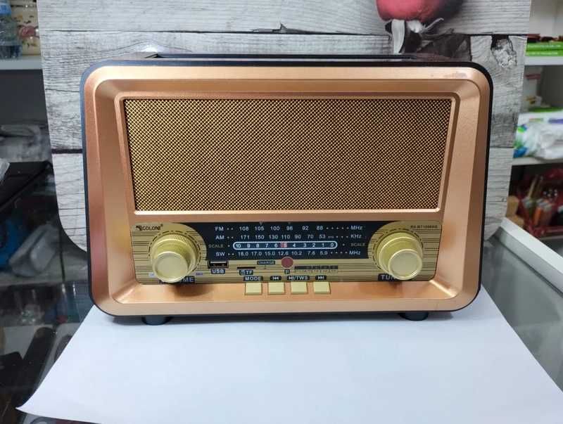Radio solar retro vintage duże na prąd baterie akumulator 4w1 głośnik bluetooth nowe