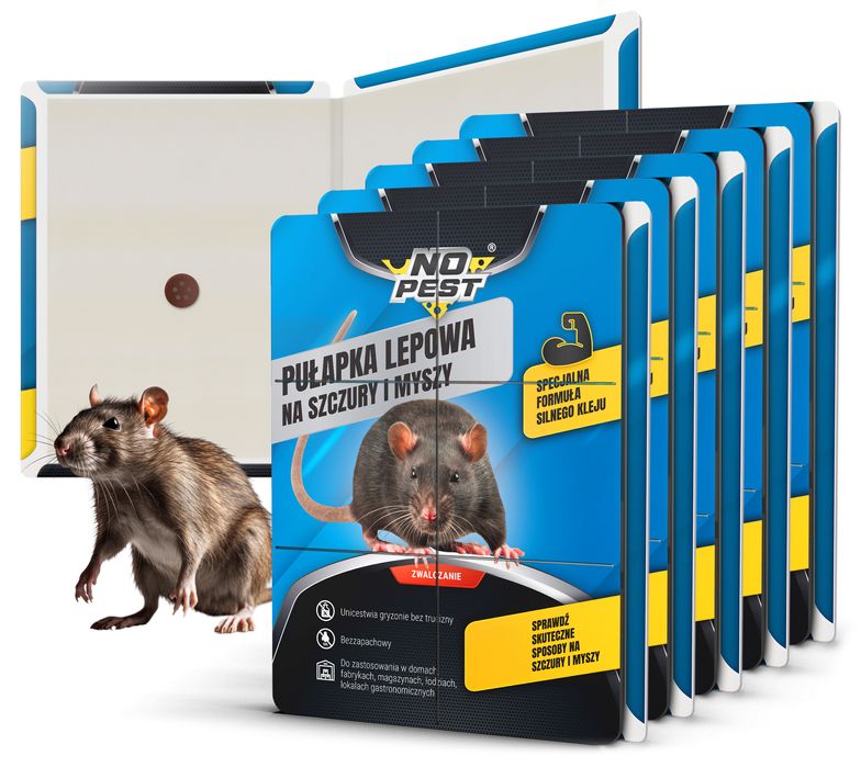 Lep na szczury i myszy, pułapka lepowa XXL No Pest® Łapka z klejem 5x