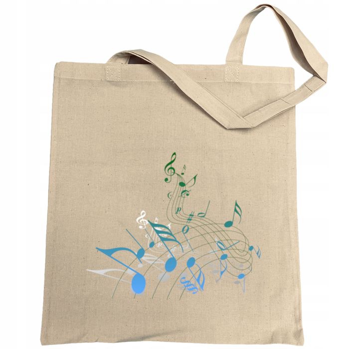 torba na zakupy nadruk nutki nuty muzyka