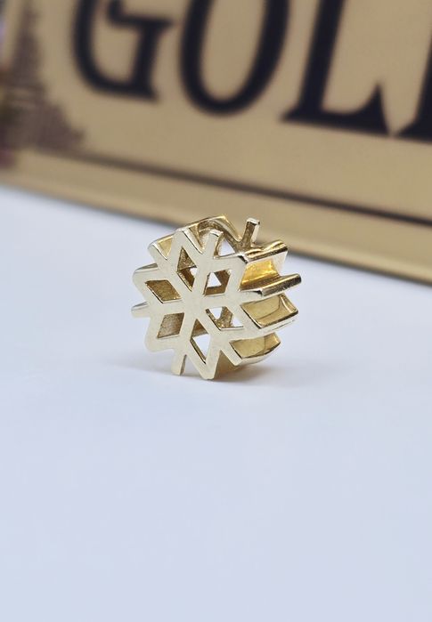Złoty charms płatek śniegu próba 585 14k