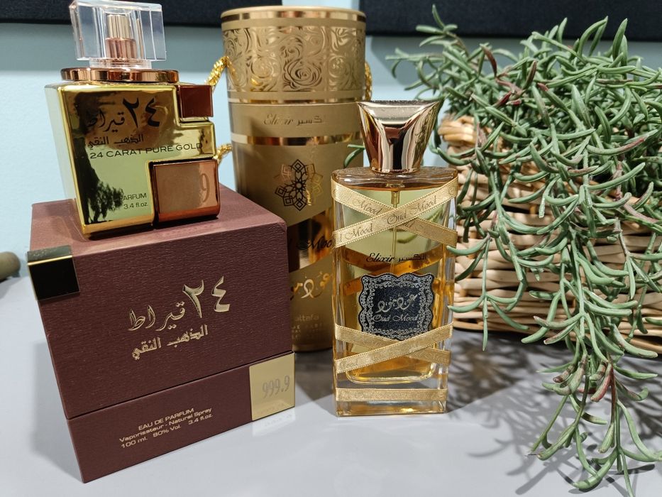 Nowy Zestaw :  LATTAFA 24 Carat Pure Gold I Lattafa Oud Mood Elixir