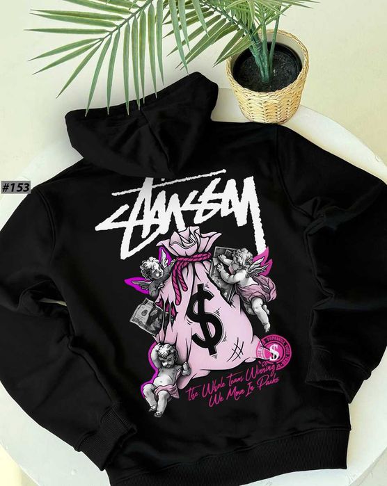 Стусси Большой Принт | Новые Худи Stussy Fuzzy Ice Черное