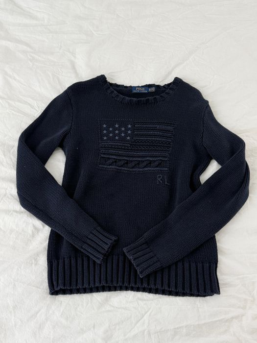 vintage sweter ralph lauren USA flaga