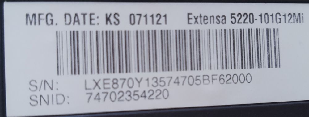 Laptop Acer Extensa 5220