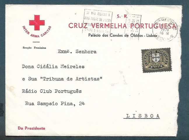 Carta da Cruz Vermelha destinada a Cidália Meireles - Filatelia Selos