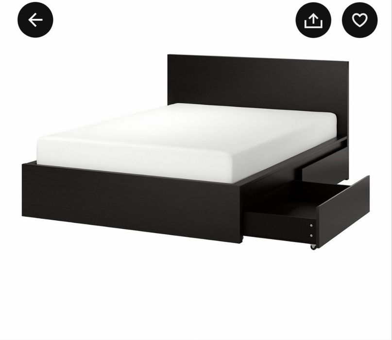 Cama de Casal preta IKEA 160x200