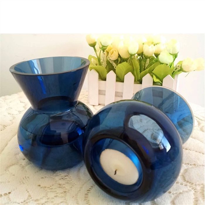 Ваза-подсвечник, цветное стекло