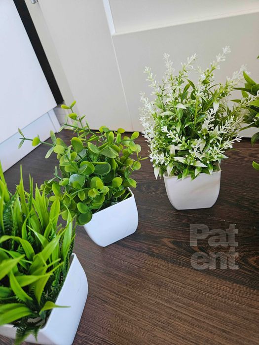 Sztuczne kwiaty z doniczkami 6 szt. zestaw roślin sztucznych dekoracja