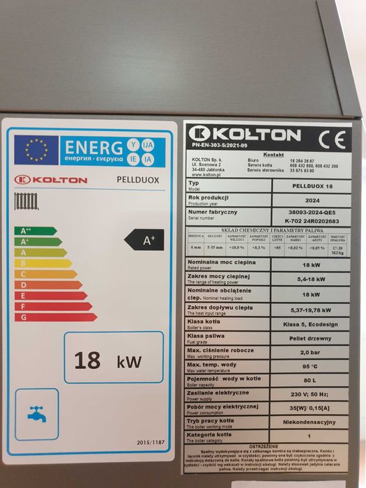 Kocioł pelletowy Pellduox 18kW -  palnik KIPI - podwyższony standard