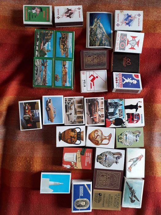 Fósforos, caixas e carteiras