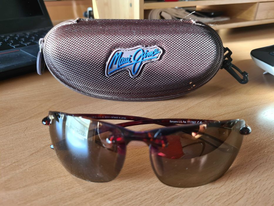 Vendo oculos de sol MAUI JIM Banyans, cor castanha, semi-novos