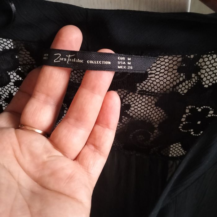 Блузка чорна прозора zara  М