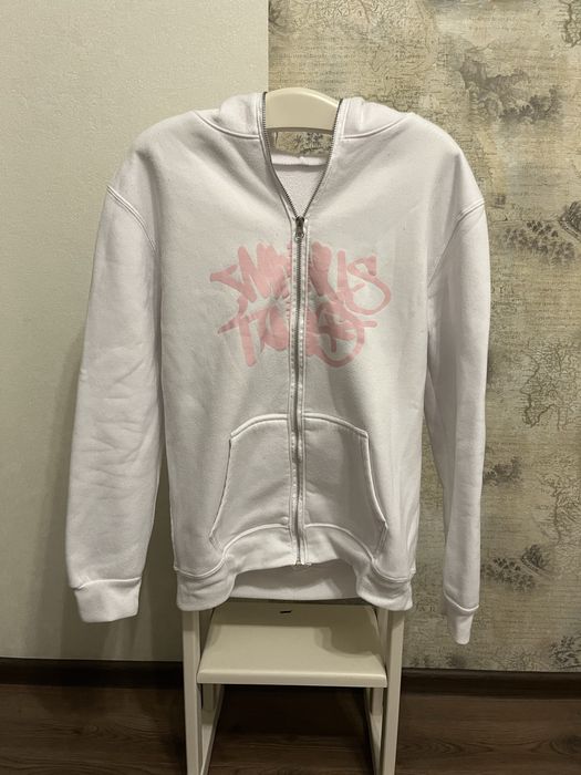Кофта біло-рожева y2k full zip minus2