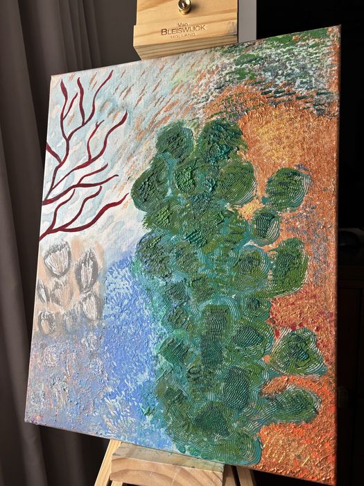 Obraz abstrakcja ręcznie malowana 50x40