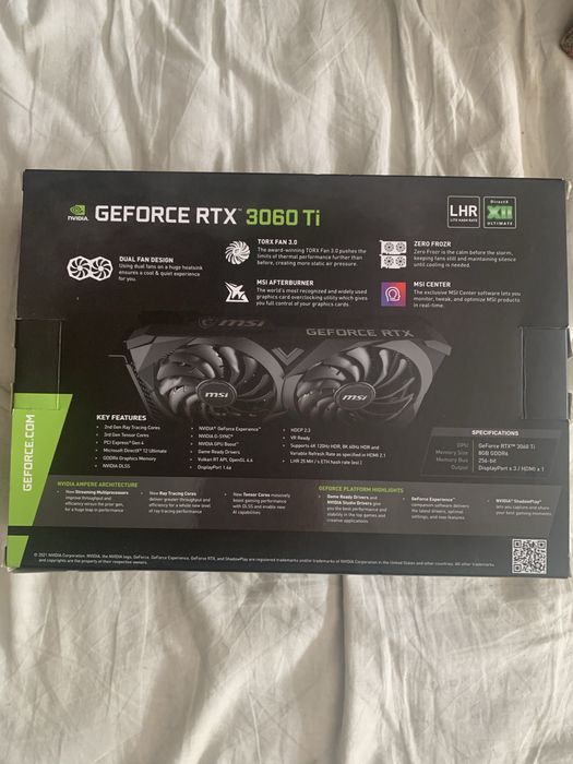 RTX 3060 TI 8GB MSI Ventus