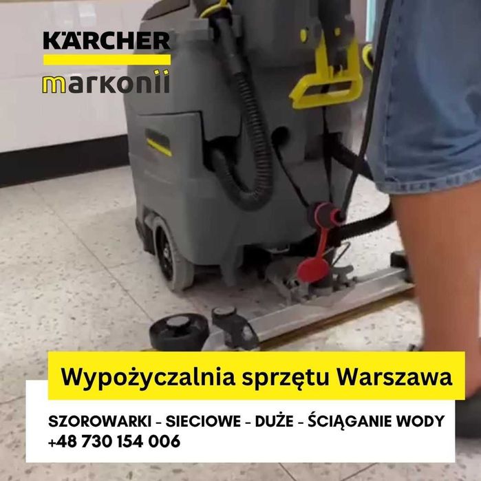 Wynajem Karcher Szorowarka BD 43/35 BD 50/60 ze sciąganiem wody, sieciowa kabel Wypożyczalnia
