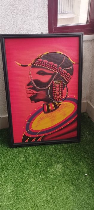 Quadros africanos decorativos com alto relevo