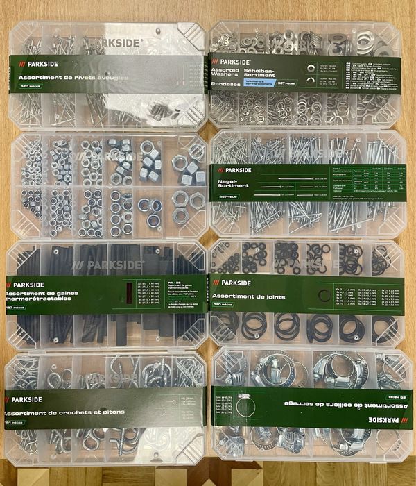 Набор хомутов/шайб/заклепок/гвоздей/крючков/гаек (в опис.) PARKSIDE