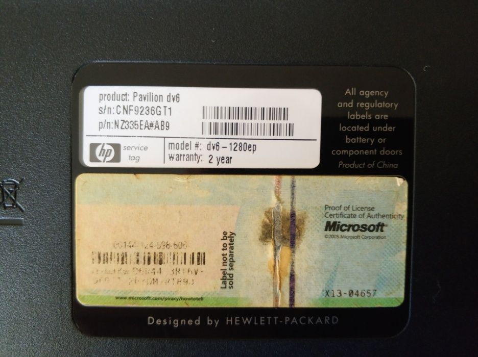 Portátil HP Pavilion dv6-1280ep - PARA PEÇAS