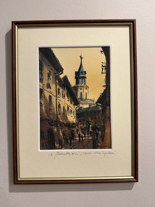 Komplet 5 obrazów widoki Lublina akwarela