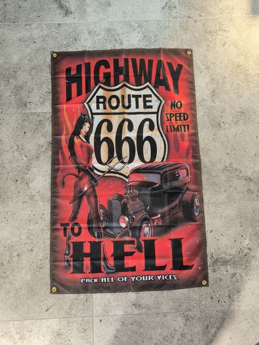 Nowa flaga Route 66 usa 90x150 loft garaż club bar motor auto ozdoba