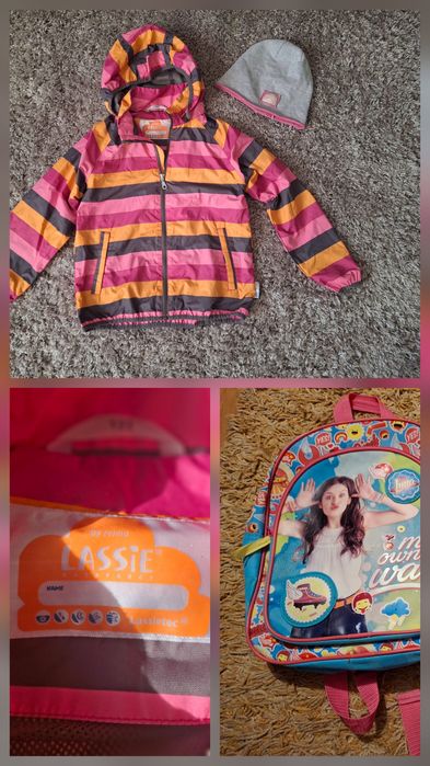 Kurtka dziewczęca przeciwdeszczowa rozm.122-128 Reima + gratisy