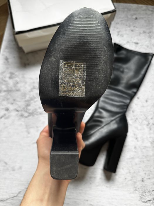 Botki kozaki na platformie Steve Madden Tantalizer damskie czarne 39