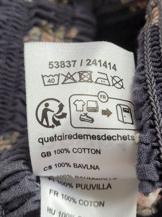 Kombinezon 92 w drobne kwiaty róże marszczona góra spodnie kuloty